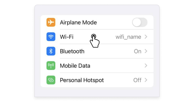 Enable Bluetooth and WiFi on your iP