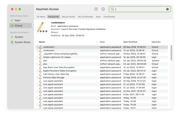 Keychain Access application