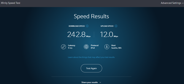 Xfinity Speed Test
