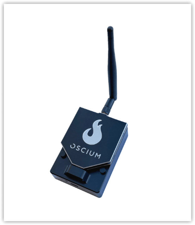 Et eksempel på dedikeret RF-hardware: Wi-Spy Lucid, en USB-spektrumanalysator, der leverer RF-målinger til kompatibel software såsom Chanalyzer Et eksempel på dedikeret RF-hardware: Wi-Spy Lucid, en USB-spektrumanalysator, der leverer RF-målinger til kompatibel software såsom Chanalyzer