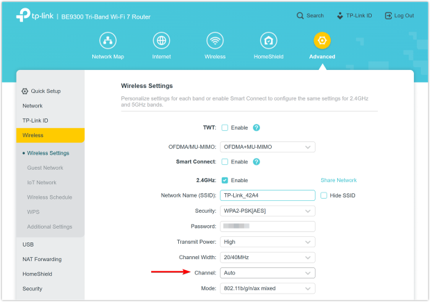 TP-Link Wireless Settings