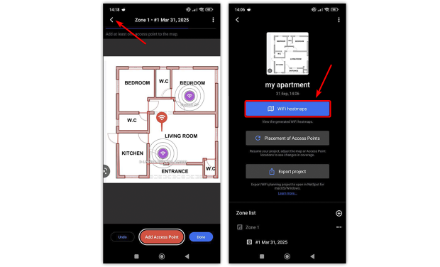 Select Wi-Fi Heatmaps to create a visualization of your planned coverage