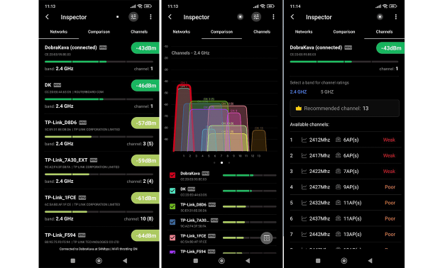 NetSpot Inspector mode (Android) NetSpot Inspector mode (Android)