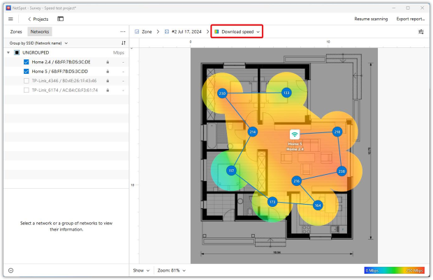 WiFi heatmap download speed WiFi heatmap download speed