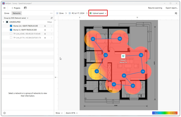 WiFi heatmap upload speed WiFi heatmap upload speed