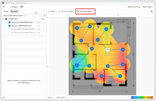 WiFi heatmap download speed WiFi heatmap download speed
