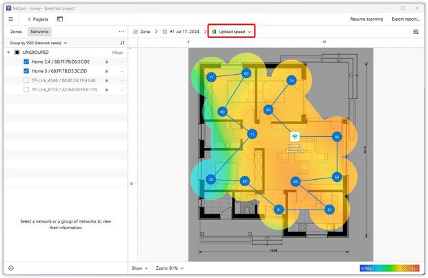 WiFi heatmap upload speed WiFi heatmap upload speed