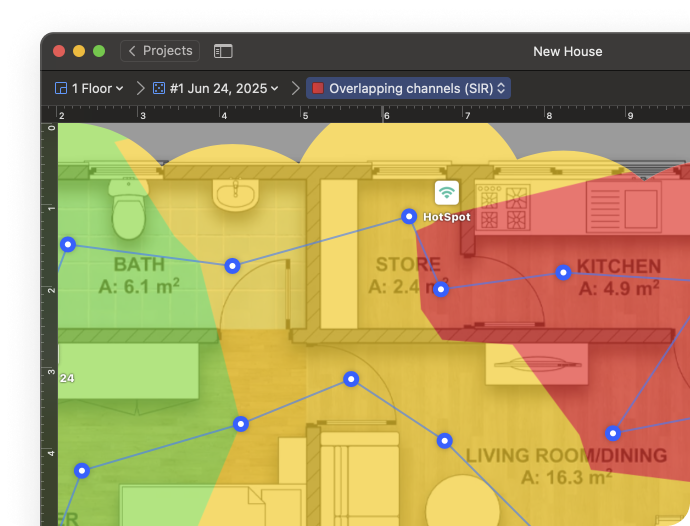 WiFi channel scanner survey vizualisation