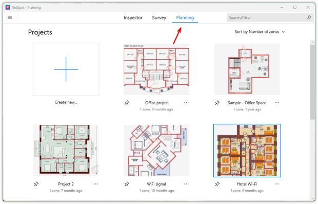 Open NetSpot and switch to Planning mode