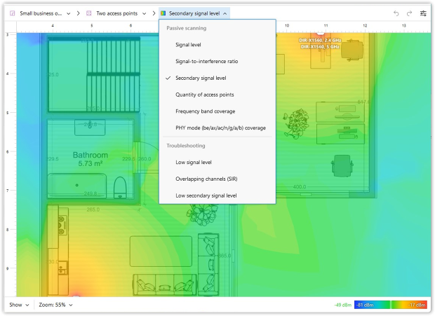 Planning mode visualizations (Secondary Signal Level)