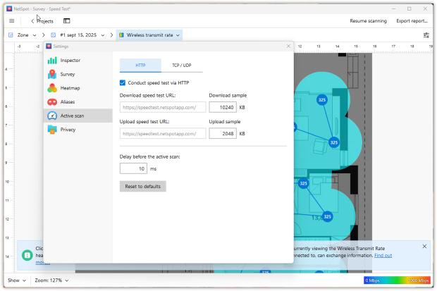 NetSpot — δοκιμή ταχύτητας (HTTP) NetSpot — δοκιμή ταχύτητας (HTTP)