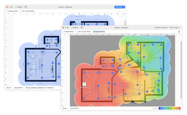 NetSpot WiFi heatmaps