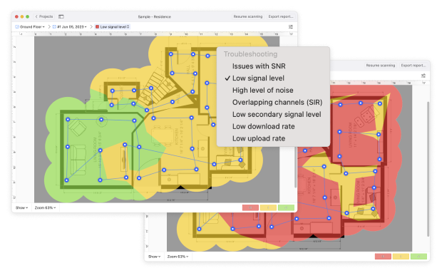 NetSpot WiFi heatmap types