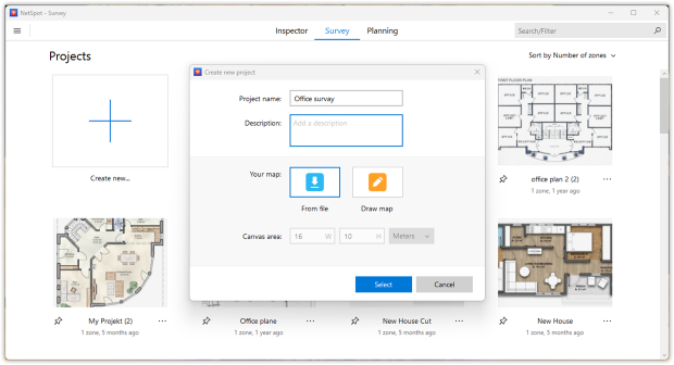 Prepare or create a floor plan