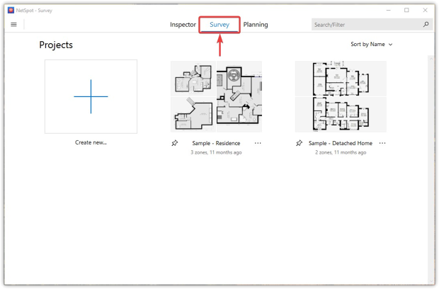 Start a fresh project in Survey mode