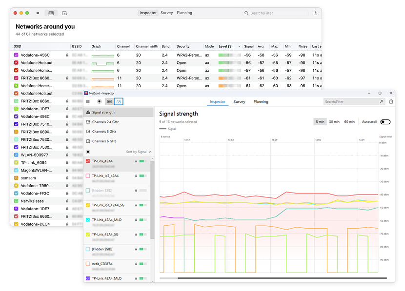 WiFi analyzer first screen