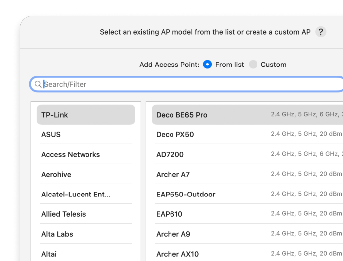 Place access points