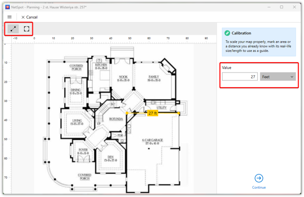 Calibrate floor plan